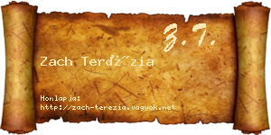 Zach Terézia névjegykártya